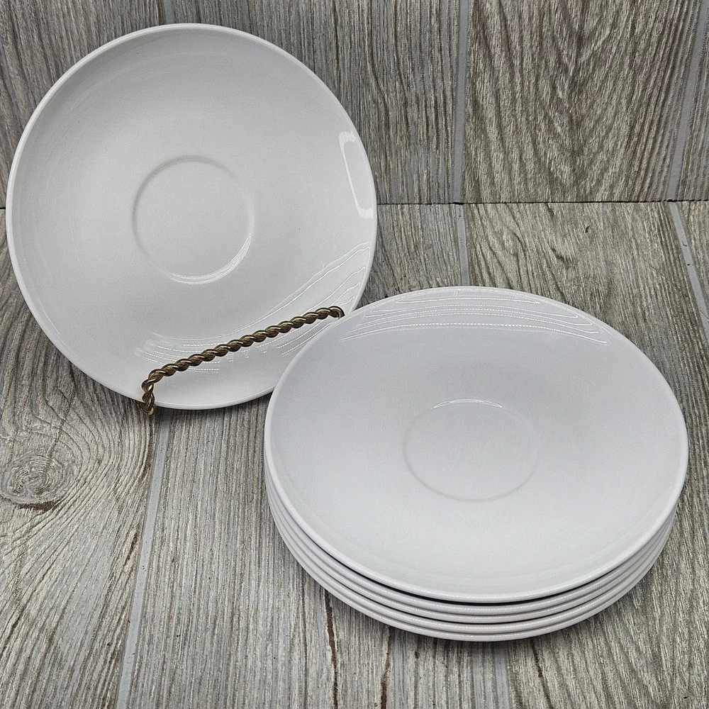 Centura by Corning Corelle White Coupe Discontinued Saucer Set of 6 Vintage MCM